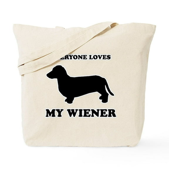 CafePress - Everyone Loves My Wiener Tote Bag - Unisex Canvas Tote Bag, Beige, 1-Piece