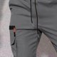 thumbnail image 5 of Pantalones de trabajo para hombre, de color liso, informales, con cintura elástica y bolsillo con cordón., 5 of 8