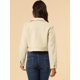 thumbnail image 5 of Chaqueta de motociclista Allegra K de gamuza sintética con muescas En el cuello y bolsillos Beige XS, 5 of 6