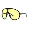 thumbnail image 4 of Super Oversized Curved Top Shield Racer Plastic Fashion Sunglasses Black - Yellow, 4 of 8
