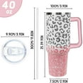 thumbnail image 3 of Leopard Tumbler Mint Tumbler 40 oz Leopard Print Gifts for Women Mint Green Cups Coffee Travel Mug with Handle Leak Proof Insulated Cheetah Lover Decor Stuff, 3 of 6