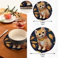 thumbnail image 3 of SKYSONIC Adorable Kitten Cat Trivet Pot Holders Pads, Set of 2 Leaves Autumn Pot Holder Heat Resistant Trivets Cotton Thread Weave Mats Kitchen Table Decor, 3 of 7