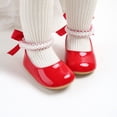 thumbnail image 6 of Zanarzt Infant Baby Girl Mary Jane Dress Shoes Soft Sole Non-Slip Pearl Princess Flats with Bow for Wedding Baptism Christening Dress Shoes for Toddler Girls Red,US 3.5, 6 of 6