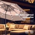 thumbnail image 2 of Alpha Joy 10ft 3 Tier Auto-tilt Outdoor Patio Umbrella Beach Garden Double Vented Table Umbrella with Solar Lights, Beige & Tan, 2 of 7