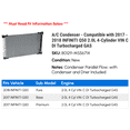 thumbnail image 2 of A/C Condenser - Compatible with 2017 - 2018 INFINITI Q50 2.0L 4-Cylinder VIN C DI Turbocharged GAS, 2 of 2