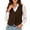 Coffee, variant on Women's Faux Suede Vest Sleeveless V Neck Button up Waistcoat with Pockets and Lined, Solid Vintage Casual Gilet Black
