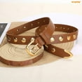 thumbnail image 6 of WHIPPY Women's Leather Belt for Jeans Dresses Ladies Studded Brown Leather Belts, 6 of 8