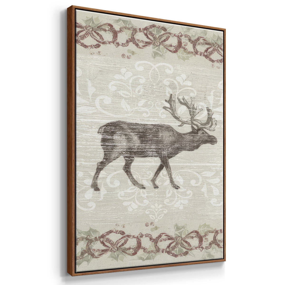 Cabin Christmas Collection B - Framed Gallery Wrapped Holiday Canvas - 25 x 37 - Rosewood Frame