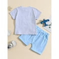 thumbnail image 4 of Yunliwuli Kids Boys Shorts Set, Short Sleeve Embroidery Letters T-shirt with Elastic Waist Shorts Toddler Set Summer Outfit, 4 of 10