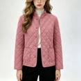thumbnail image 2 of SEROYE Womens Jackets Corduroy Quilted Stand Collar Button Down Coat Embossed Pattern Casual Warm Outerwear Pockets (L, Pink), 2 of 5