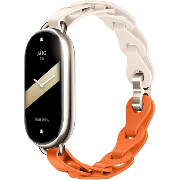 KOMI Silicone Strap Compatible with Xiaomi Smart Mi Band 8 - Ring Buckle Adjustable Watch Bracelet Stylish Design Straps for Women Mi Band 8 Wristband