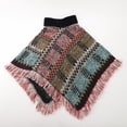 thumbnail image 4 of RV Chal de estilo nacional de invierno Chal de punto bohemio Chal de bufanda de cuello alto (Color mixto gris) brillar Electrónica, 4 of 5