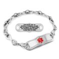 thumbnail image 1 of MedicEngraved Bracelet d'Alerte Médicale Personnalisé en Acier Inoxydable - Maillon Infini 6 mm, 1 of 7