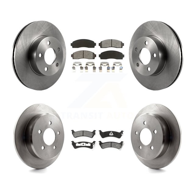 Transit Auto Front Rear Disc Brake Rotors and Semi-Metallic Pads Kit for Car Ford Explorer Sport Trac 4WD K8S-100879