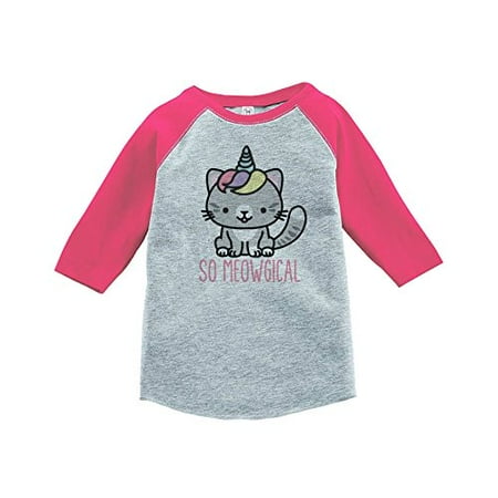 

7 ate 9 Apparel Kids Cat Unicorn Raglan Tee Pink
