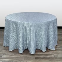 Your Chair Covers - 120 in. Round Crinkle Taffeta Tablecloth for Wedding, Party, Birthday, Patio, etc. - Light Blue