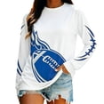 thumbnail image 2 of Football Sweatshirts for Women Game Day Long Sleeve Crew Neck Soft Lightweight Tunic Tops Baggy Plain Workout Tops Oversized Pullover Sweaters Y2K Sunday Funday Work Office Shirt Gift Sky Blue, 2 of 5