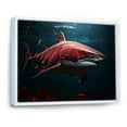 thumbnail image 2 of Designart "Red Spectre Of The Depths" Shark Floater Framed Wall Art Living Room, 2 of 5