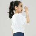 thumbnail image 7 of Hotiary Children Girls' Breathable and Quick Dry Short Sleeve Front Tie Knot Crew Neck T-shirts Athletic Tee for 5-12 Years Old, 7 of 7