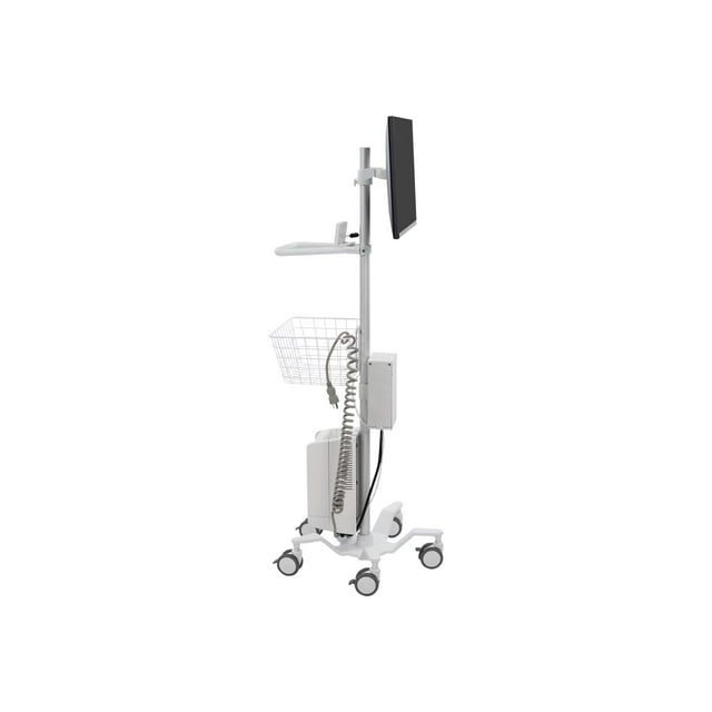 Ergotron StyleView Pole Cart - Cart - for LCD display / tablet - bright white - screen size: up to 24"