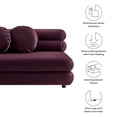 thumbnail image 3 of Modway Jubilee Modular Performance Velvet Armless Loveseat in Mulberry, 3 of 10