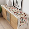 thumbnail image 4 of Watercolor Flowers Table Runner - 108 Inch Long, Kitchen Dining Table Runner Dresser Scarves, Rustic Spring Floral Botanical Beige Farmhouse Decor for Coffee Tables Wedding Party Banquet, 4 of 8