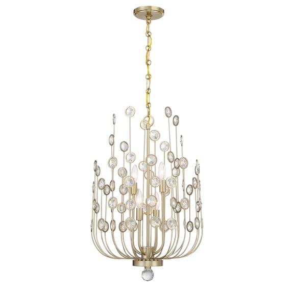 Irina 4-Light Chandelier in Noble Brass