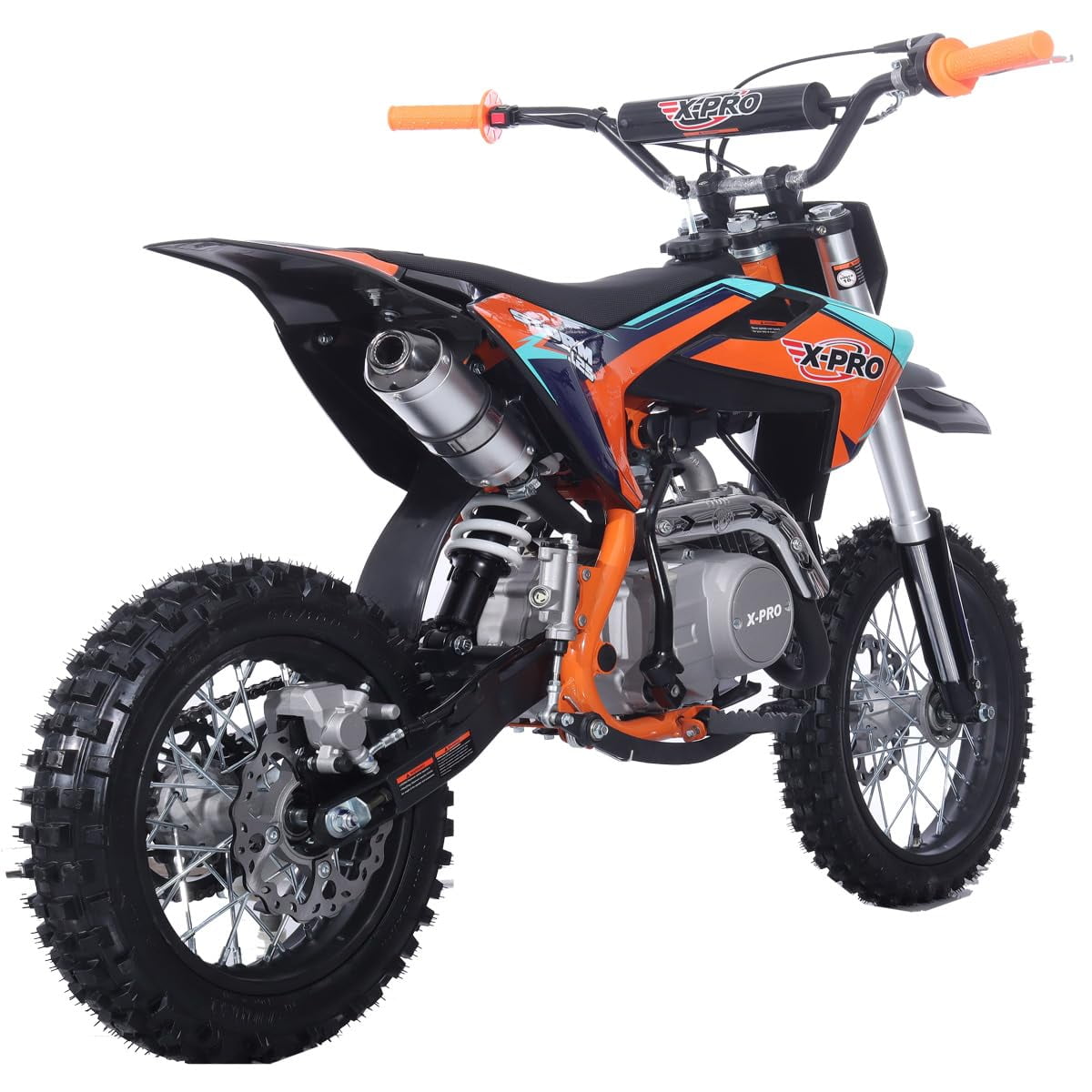 X-Pro Brand New Storm 125cc Dirt Bike with 4-Speed Semi-Auto Transmission, Kick Start, Big 14"/12" Tires!