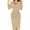 Beige, variant on Women's Long Sleeve V Neck Strap Satin Dress Cocktail Beach Evening Party Cowl Neck Flashing Solid Long Dresses , Summer