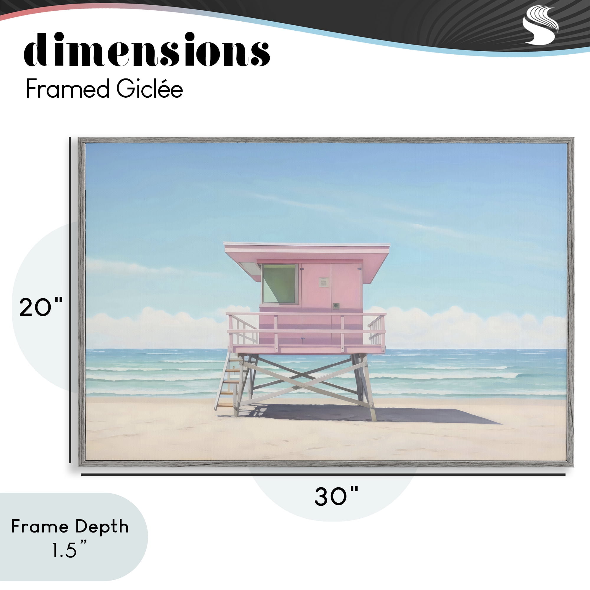 Stupell Industries Miami Beach Lifeguard Station Gray Framed Giclee Art, design by Creative Studio
