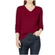thumbnail image 1 of Ailaofu Women's V Neck Long Sleeve Solid Classic Knit Pullover Sweater Tops, 1 of 5