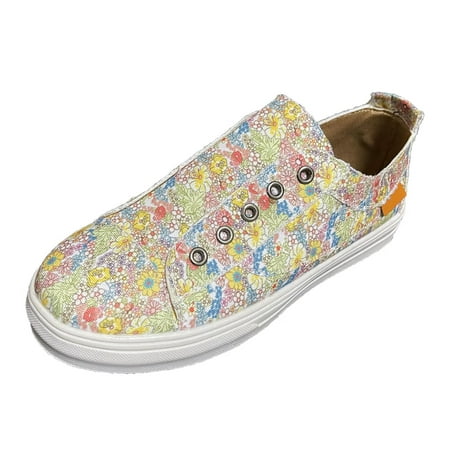 

GNEIKDEING Ladies Flat Floral Casual Shoes Soft Sole Breathable Single Slip Non Slip Soft Sole Breathable Casual Shoes Gift on Clearance