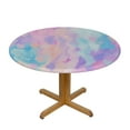 thumbnail image 3 of WYYP  Mosaic Blue Pink Fitted Round Table Cover with Elastic Protector Table Kitchen Dinner Waterproof Oil-Proof Tablecloth White, 3 of 7