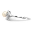 thumbnail image 4 of Real 14kt White Gold FW Cultured Pearl and Diamond Ring Size: 7; for Adults and Teens; for Women and Men, 4 of 5