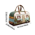 thumbnail image 4 of Christmas Hippie Camper Bus Quilted Duffel Bag, Floral Embroidery Large Capacity Weekender Travel Bag, Rainbow Strap Handheld Everyday Travel Sports Bag, 4 of 6