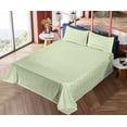 thumbnail image 4 of Ambesonne Retro Fitted & Flat Sheet with Shams 4 Pcs Set, Vintage Leafy Pattern 80s, Queen, Pastel Green and Off White, 4 of 5