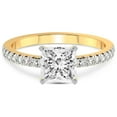 thumbnail image 3 of 5 Carat IGI Certified Princess Shape Lab Grown Diamond Engagement Ring | 14K Yellow Gold | Venetia Half Eternity Diamond Ring | FG-VS1-VS2 Quality Friendly Diamonds, 3 of 4