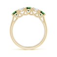 thumbnail image 2 of ANGARA Lab Grown Half Eternity Five Stone Emerald and Lab Diamond Wedding Ring for Women in 14K Yellow Gold (Size-3.8mm) | May Birthstone, Anniversary, Jewelry Gift for Women | Lab-Grown Emerald Ring, 2 of 9