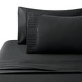 thumbnail image 3 of Hong and Arts Inc. Marina Decoration Ultra Soft Silky Deep Pocket Solid Rayon from Bamboo All Season Bedding Pleated Sheet Set Black - Twin XL, 3 of 5