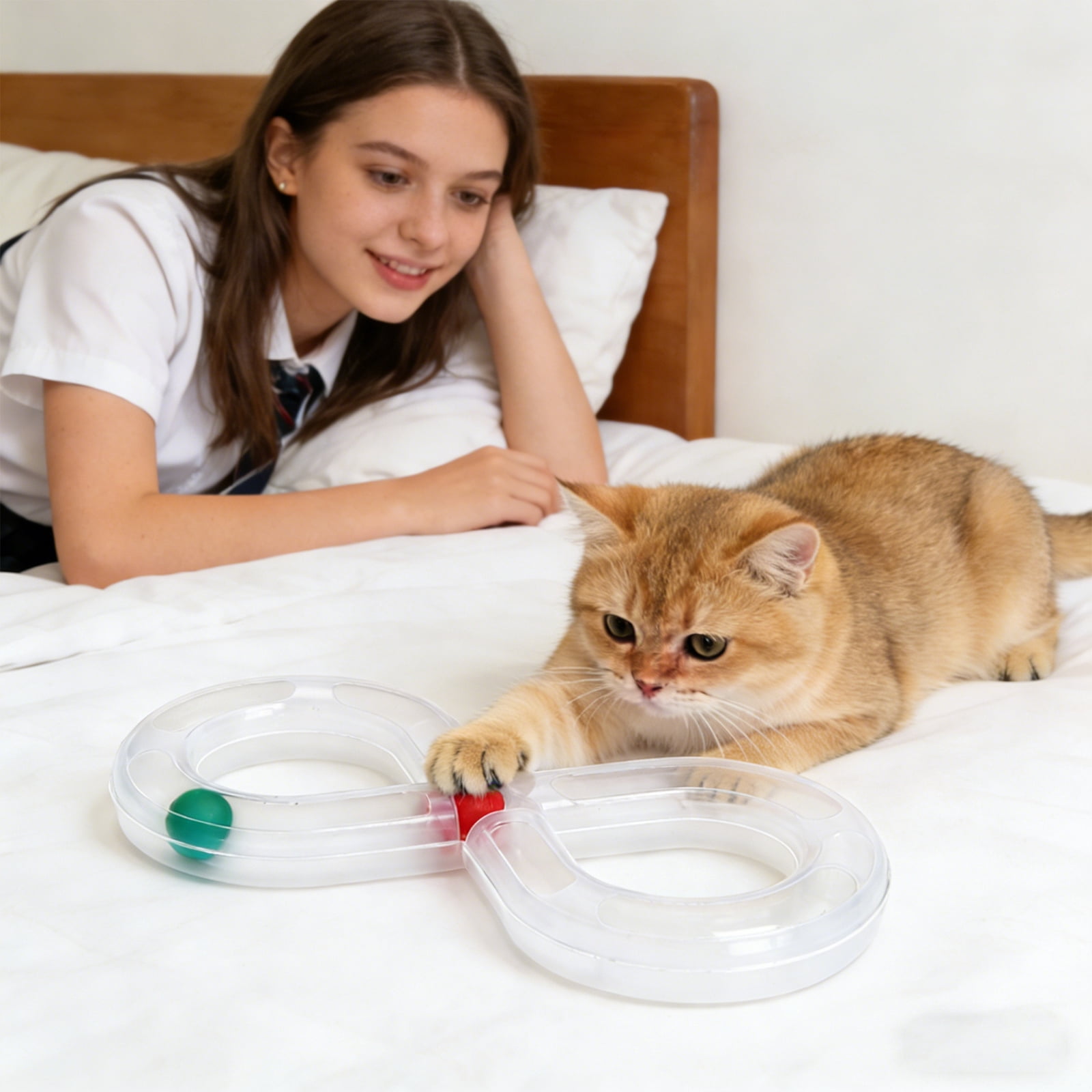 Infinity Track Cats Toy - Interactive Roller Ball Puzzle For Kittens & Cats, Self-Play Amusement To Release Energy & Reduce Boredom