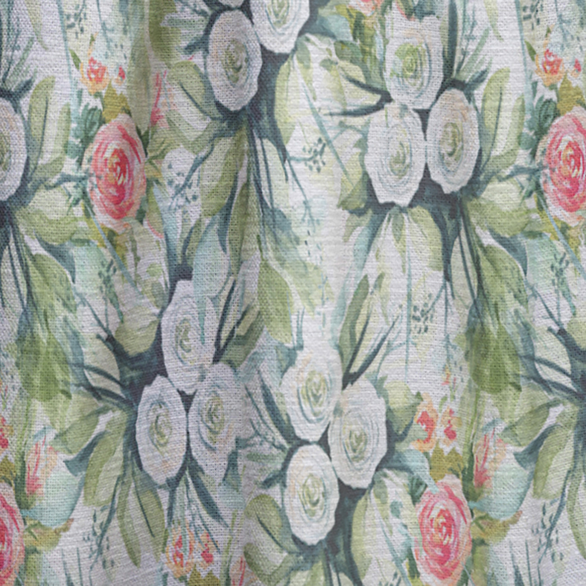 Designart 'Flowers With Green Leaves X' Floral Curtain Panel