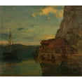thumbnail image 3 of Amaldus Nielsen 17x15 Black Modern Framed Museum Art Print Titled - From Solsvik, Bergen (1861), 3 of 5