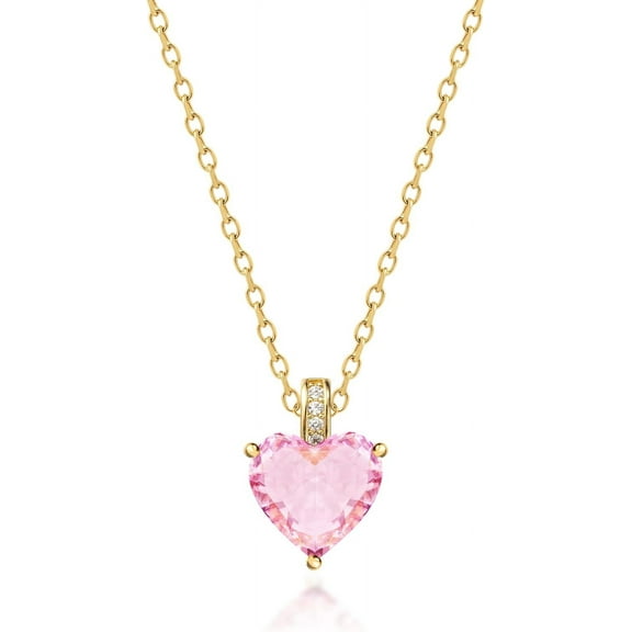 Genuine Birthstone Necklace For Women, Heart Love Necklace, Birthday Gifts For Her[o5299]