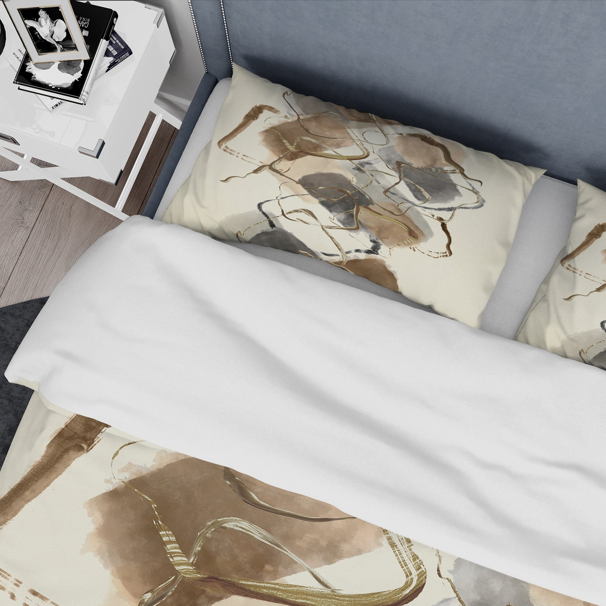 Designart 'Gold Glam Squares IV' Glam Duvet Cover Set