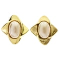 thumbnail image 1 of Gold-Tone Acrylic Clip-On-Earrings With Faceted Accents #LQC498, 1 of 2