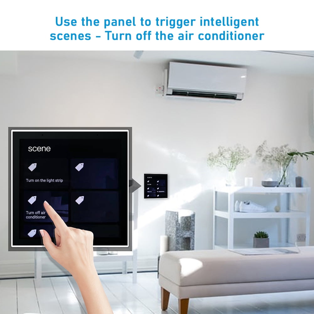 Panel,Function App Remote Lcd Screen Temperature Weather Display Panel Wifi Scene Remote With 4-inch With 4-inch Lcd App Remote With Switch Bt Function Wall Switch Bt Dsfen