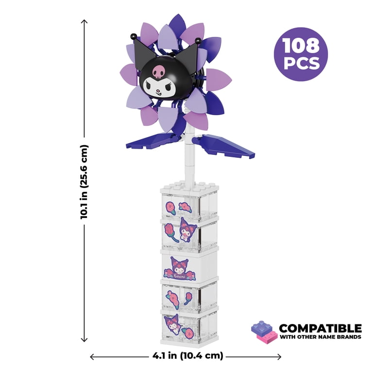マホト　カイワレハンマー　Amaryllis Bomb グッズ　バラ売り可能 Brickcraft, Diy Building Kit, 108 Pieces, Kuromi Flower & Vase