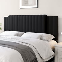 Vefurn Adjustable Upholstered Tufted Headboard for King Beds, Velvet Fabric, Black