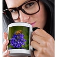 thumbnail image 2 of 3drose, Colorado, Fort Collins. Honey Bee on Spirea Flowers., 15oz Two-tone Black Mug, 2 of 6