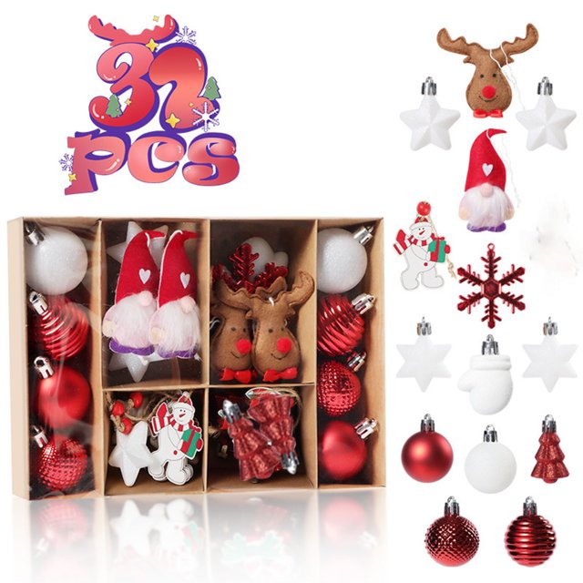 Fiudx Ofertas De La Semana 32 Unids Adornos De Bolas De Navidad Decoración De Árbol De Navidad Adornos De Múltiples Estilos Para Árboles De Navidad Decoración De Bolas De Fiesta